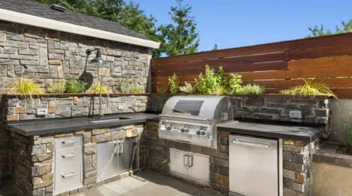 outdoor stone kitchen